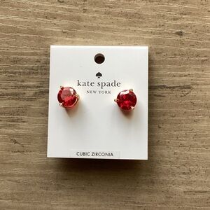 Kate Spade Red Rise & Shine Cubic Zirconia Earrings